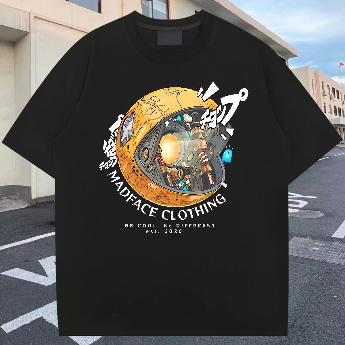 Loose T-Shirts for Men Short Sleeve Cotton O-Neck Summer Casual Men Clothes T-Shirt Black White DIY Customized Top Tees