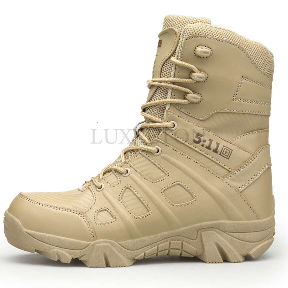 Men's Military High Top Outdoor Hiking Shoes Army Tactical Ankle Boot Side Zipper Men Work Safety Shoe Desert Boots b6465