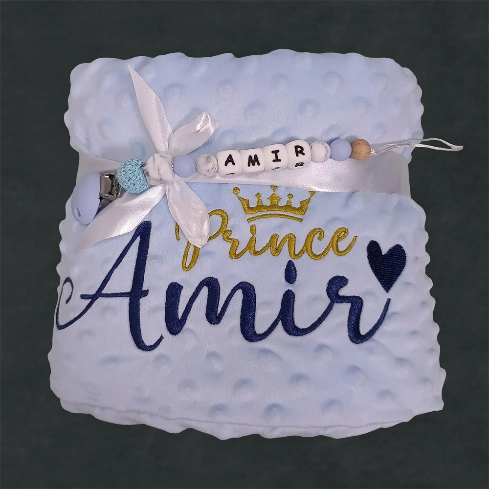 Personalized Knitted born Baby Girl Boy Wrap Swaddling Blanket With Name Fleece Toddler Crib Bed Stroller Birth Gift 240603