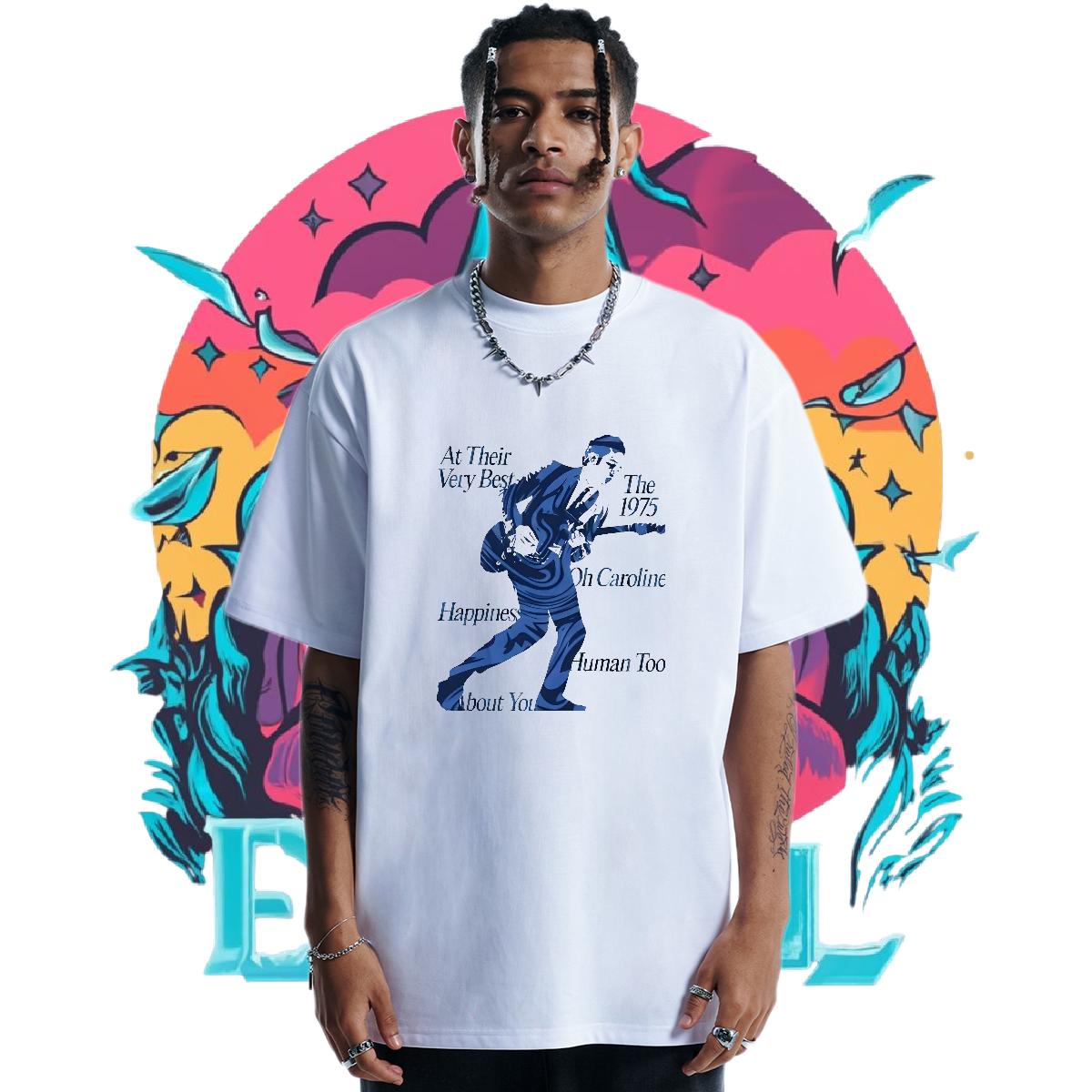 5A Man T Shirts Crew Neck Cotton Hip Hop Street Men Clothes T-Shirt Cartoon Printing S-3XL Casual New Tee Shirt