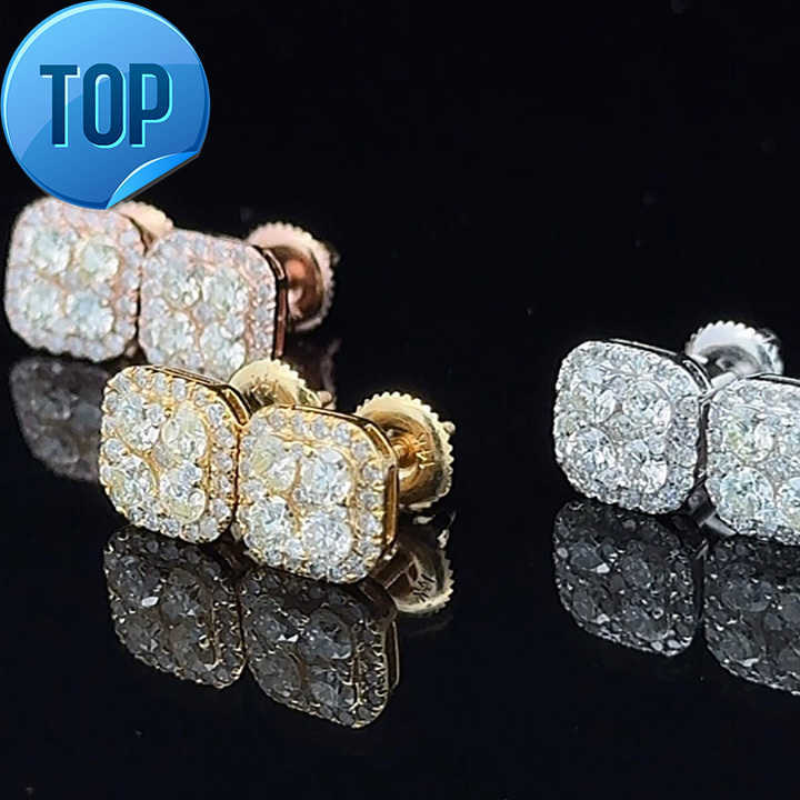 Fine Jewelry Earring Sterg Sier Fashion Different Shapes Vvs Moissanite Dia Stud Earrings
