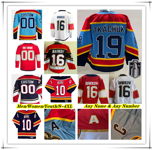 Florida Ice Hockey Jerseys Matthew Tkachuk Aleksander Barkov Carter Verhaeghe Anton Lundell Sergei Bobrovsky Sam Reinhart Gustav Forsling Aaron Ekblad Cousins