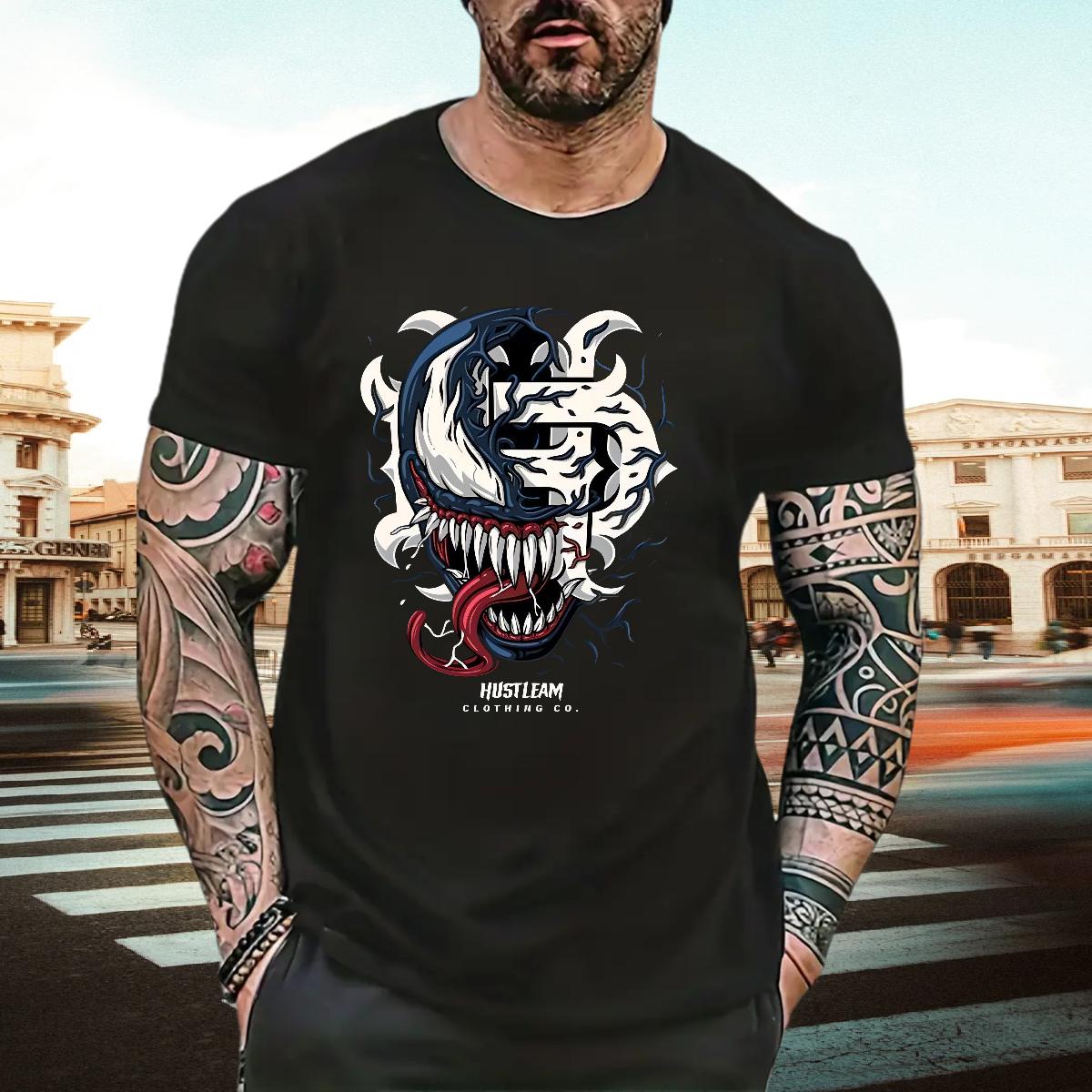 Fashion Design T shirt Floral Print Mens Tshirts Sport Breathable Crew Neck Cotton Loose Tops Shirt