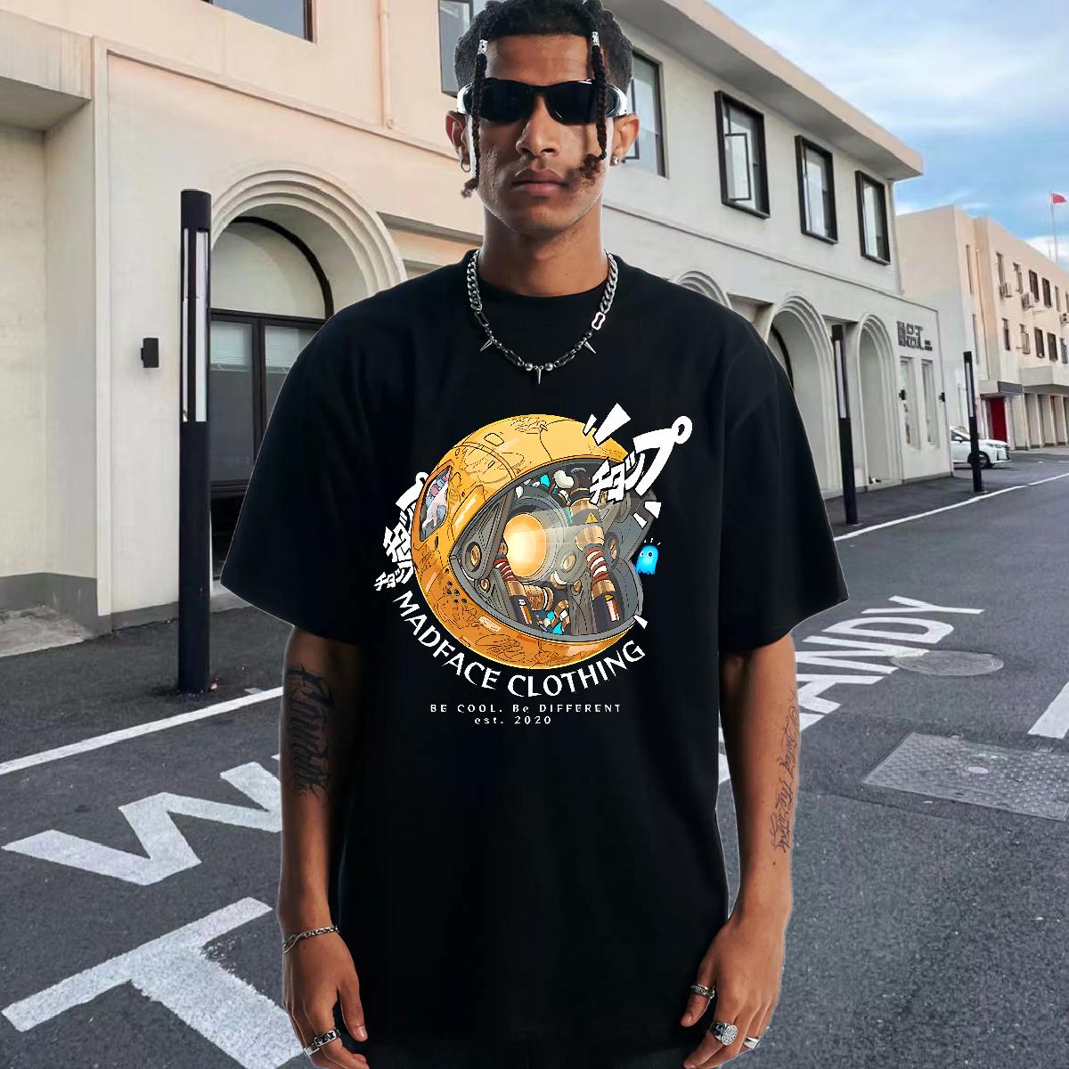 Loose T-Shirts for Men Short Sleeve Cotton O-Neck Summer Casual Men Clothes T-Shirt Black White DIY Customized Top Tees