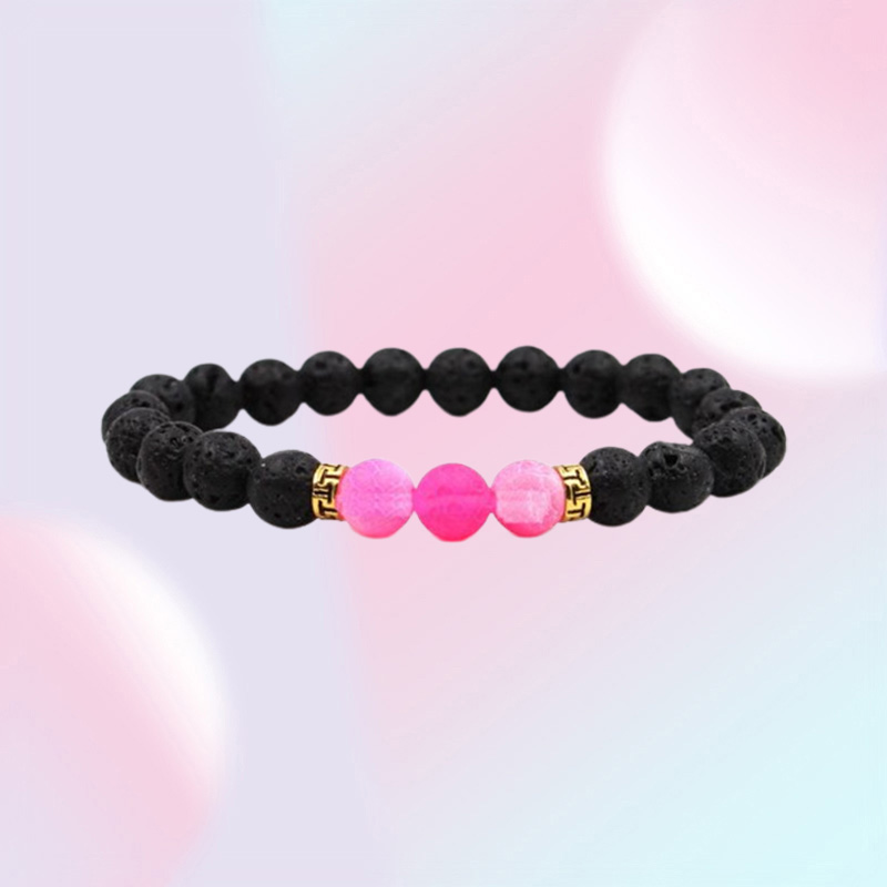 Natural Black Lava Agate Stone Chakra Bracelets Aromatherapy Essential Oil Diffuser Bracelet For Women Men jewelry