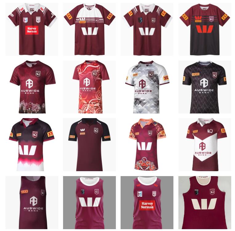 new QLD 2023 2024 2025 QUEENSLAND MAROONS rugby jerseys STATE OF ORIGIN INDIGNEOUS TRAINING rugby shirt Custom name and number