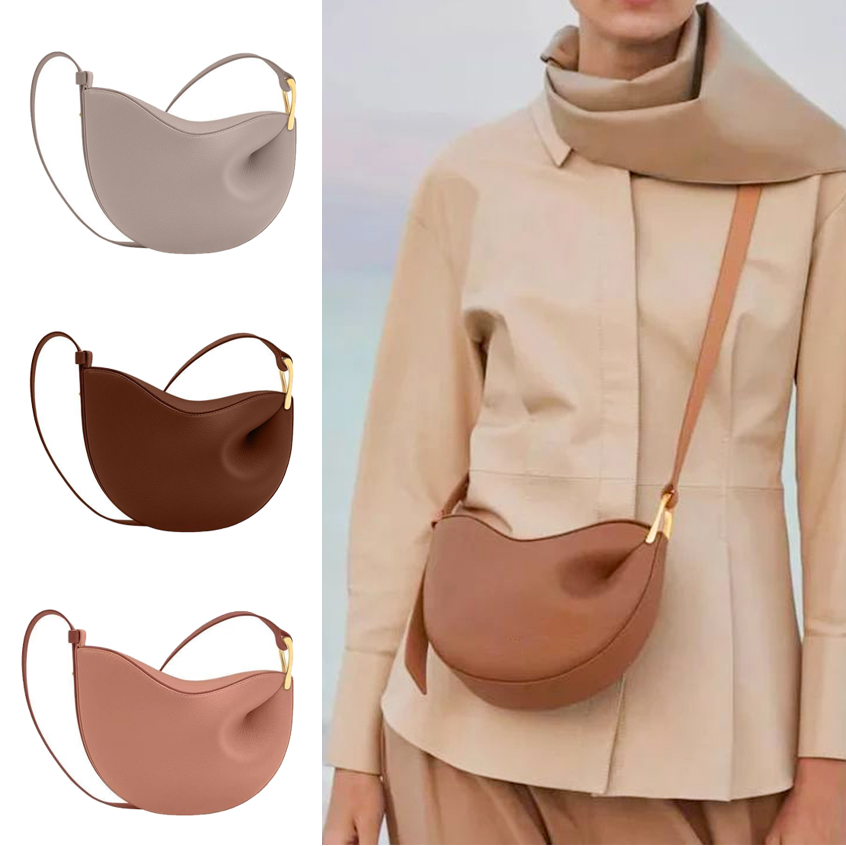 Luxury classic flap shop Leather brand dumpling bag Designer handbag half moon Croissant bag travel Clutch sling Even crossbody bag tote city crescent Shoulder bags