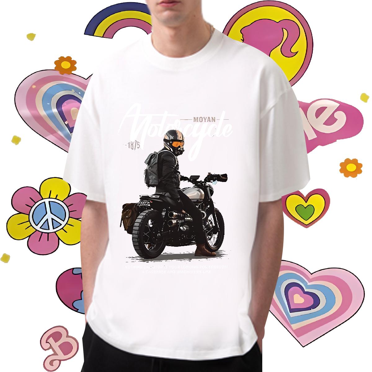 Loose Fit Mens T Shirts Breathable Short Sleeve High Street Hip Hop Men Clothes T-Shirt Oversized 2024 New Tops Tees
