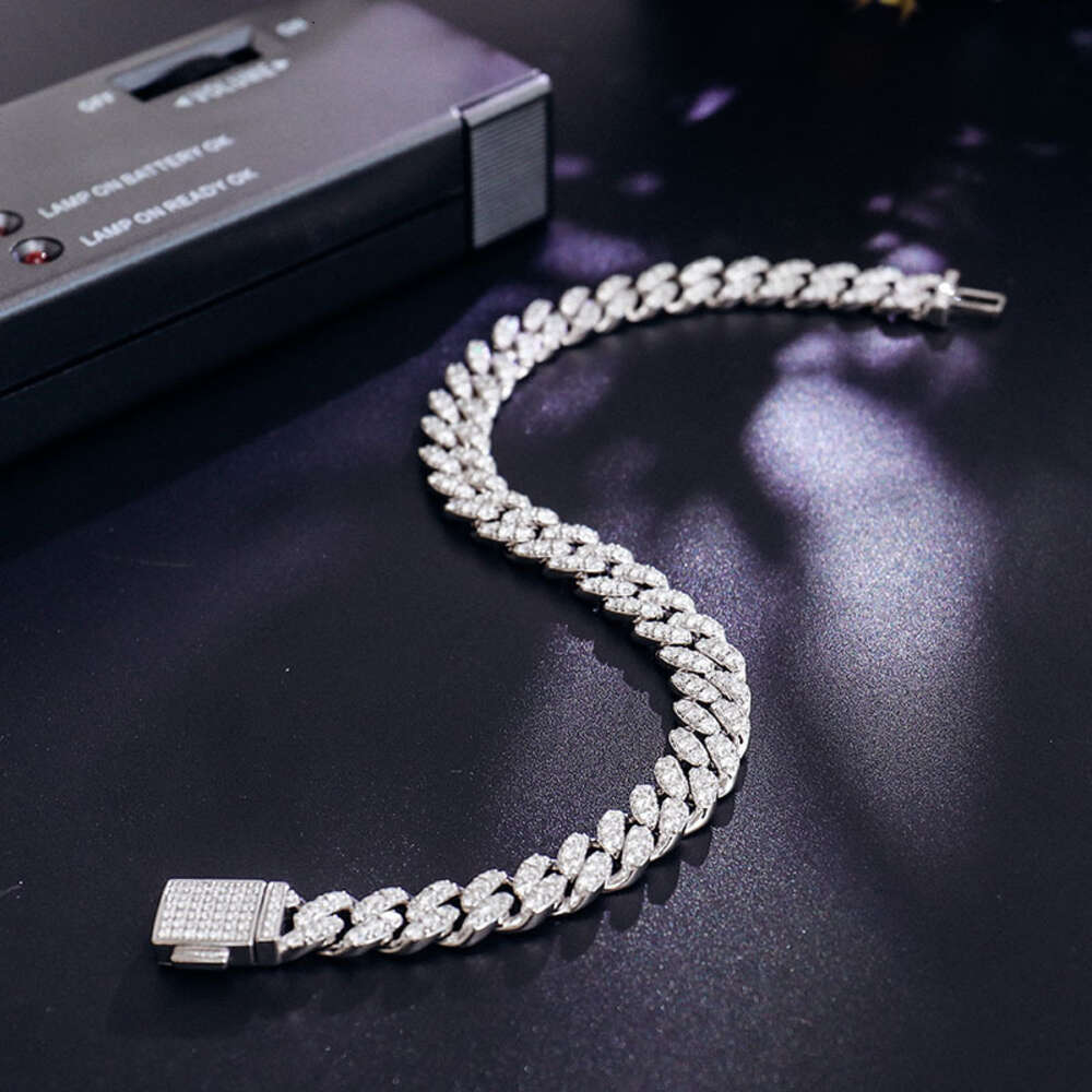 Necklace moissanite chain cuban link chaindiamond cuban chain Stylish mens necklaces 925 silver chain