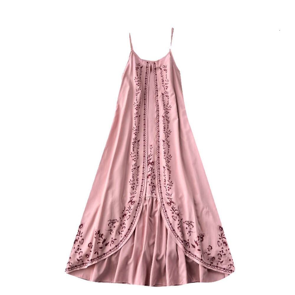 Ethnic style printed loose and slimming mid length holiday dress with large hem sexy suspender dress bottom skirt