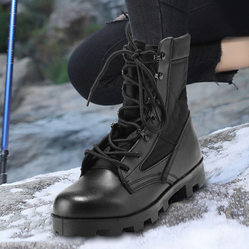 Men Military Tactical Breathable Outdoor Hiking Desert Combat High-top Winter Lace Up Trekking Boots 89b46
