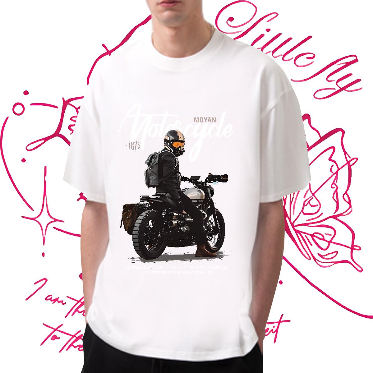 Custom T Shirts Men DIY Logo Hip Hop Men Clothes T-Shirt Round Neck Short Sleeve Loose Fit Tees