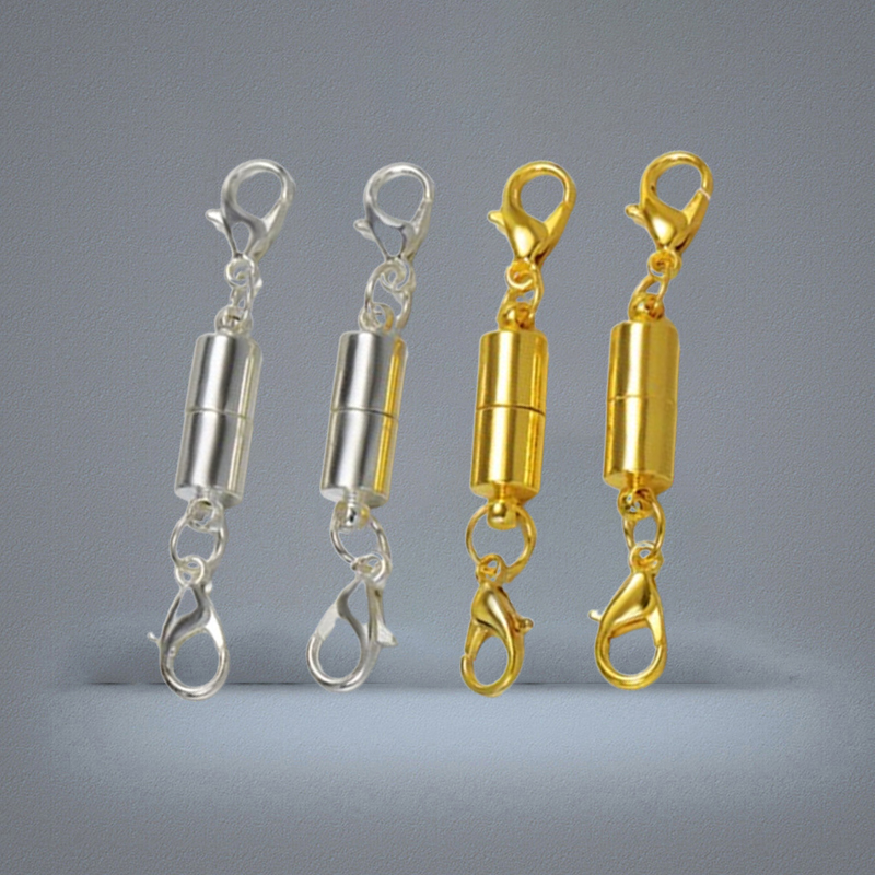 Newest SilverGold Plated Magnetic Magnet Necklace Clasps Cylinder Shaped Clasps For Necklace Bracelet Jewelry Diy 319C3