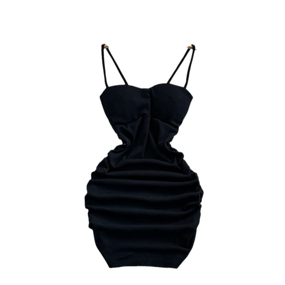 Summer fashion socialite temperament sexy strapless waist slimming short cut pleated buttocks strap dress