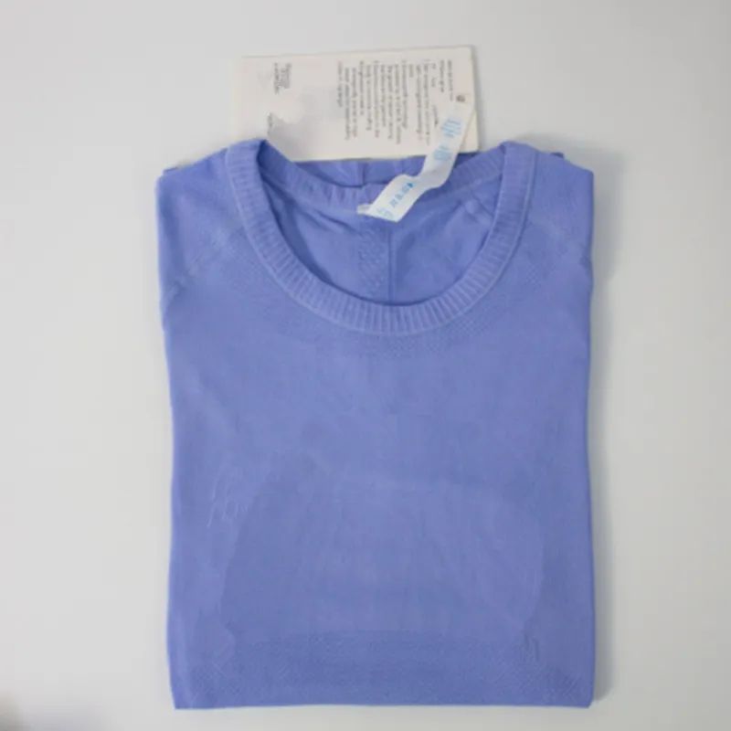 Women Designer Yoga Tshirt High Elastic Breathable Running Top Quick Dry Seamless Short Sleeve Sports Shirt Gym Workout Outdoor Activewear Fitness Clo