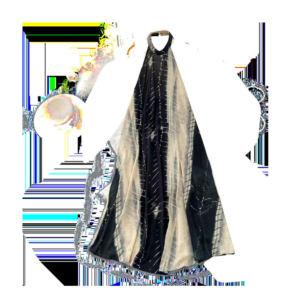Instagram Lazy Style Fake Skirt Womens Design Feel Contrast Color Splicing Loose and Slim Mid length Hanging Neck Dress Fashionable