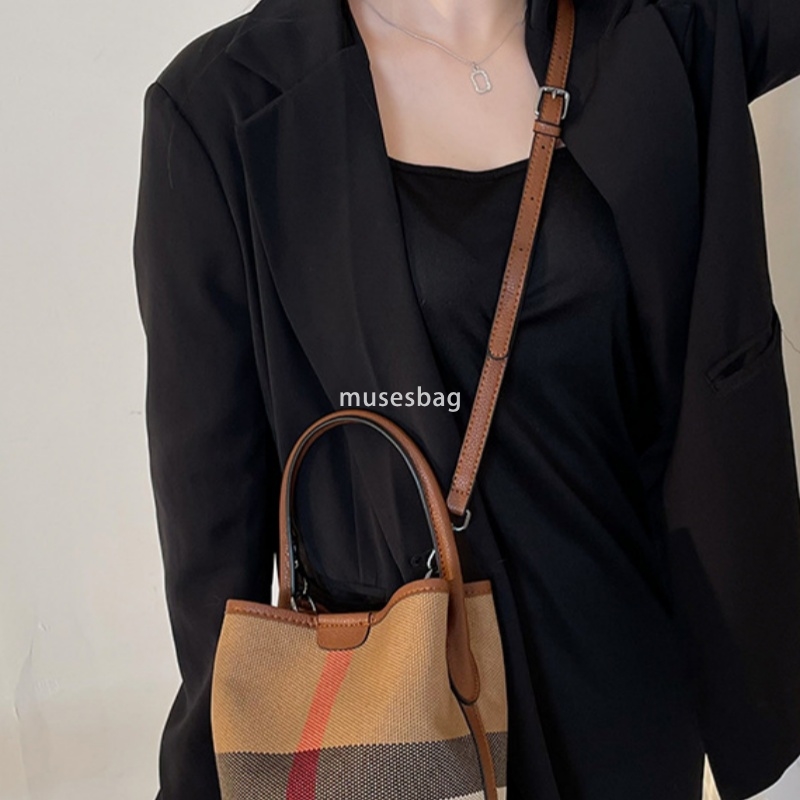 New high-end leather round barrel bun mother fashionable and versatile women handheld one shoulder crossbody bag e84e 4