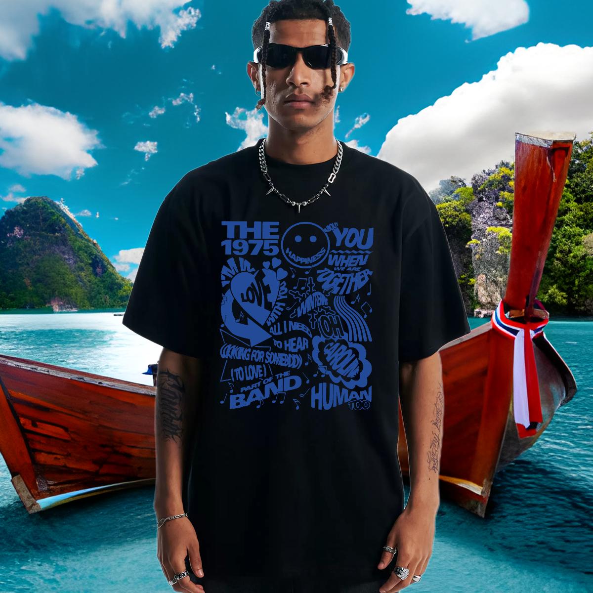 Unisex T-Shirts Daily Wear Round Neck Short Sleeve Men Tops Tees 2024 DIY Custom Cartoon Tee Shirt