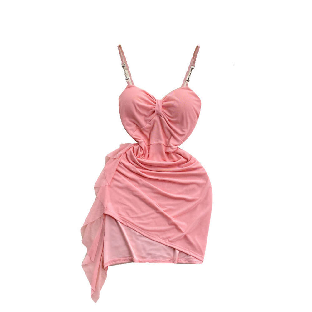 Nightclub womens fashion design with a sense of camisole dress womens mind machine pleated ruffle edge slim fit short sexy buttocks wrapped skirt