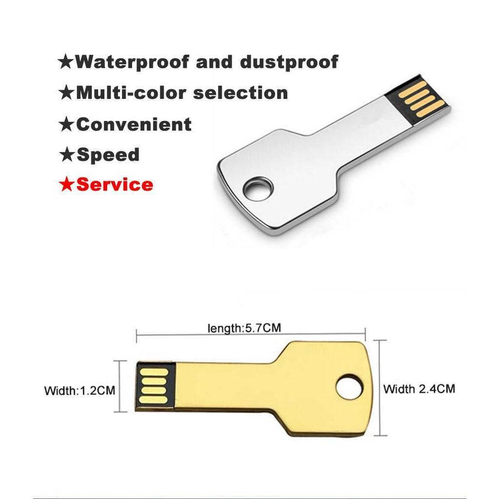 Pen Drive Colorful Metal Key Shape Usb Flash Drive 4GB 8GB 16GB 32GB 64GB 128GB Waterproof Memory Stick Pendrive U Disk