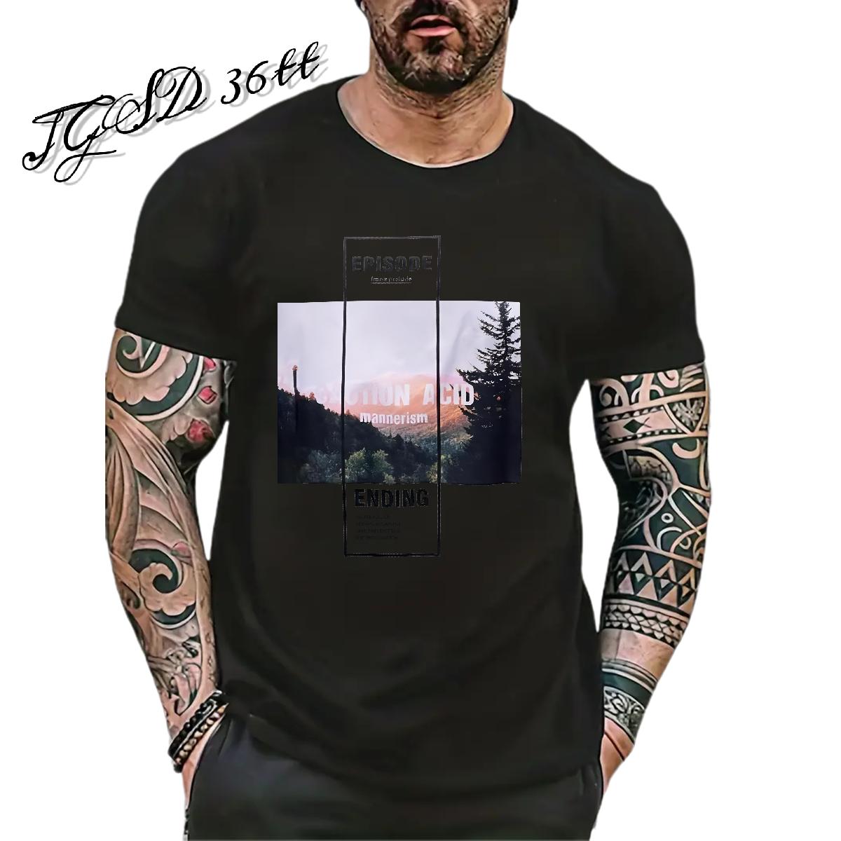 5A T-Shirts for Men Street Wear Short Sleeve Cotton O-Neck Tshirts 2024 DIY Custom Print Plus Size Tee Shirt