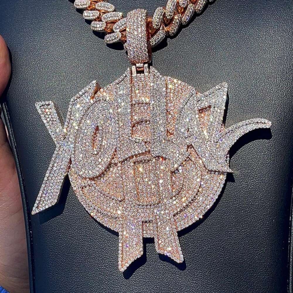 Hip Hop Jewelry Moissanite Pendant Custom 925 Sterling Silver Name Letter Vvs Iced Out Big Pendant For MAN Necklace
