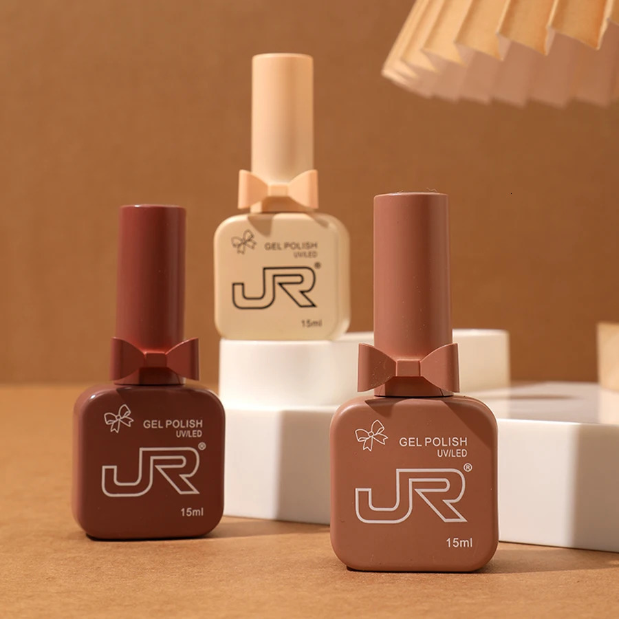 JR 9pcs 15ml gel nail polish set including red pink nude gel polishing set UV LED soap set home DIY primer gift 240528
