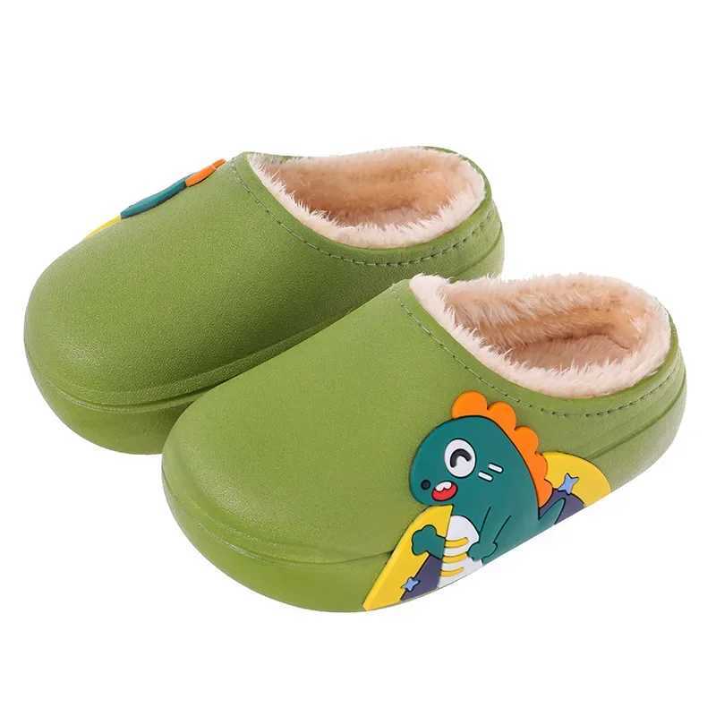 Slipper Slipper Winter Childrens Shoes Cartoon Cute Slide Waterproof and Anti slip Girl Home Indoor Slide Boys Baby Parents Childrens Cotton Shoes WX5