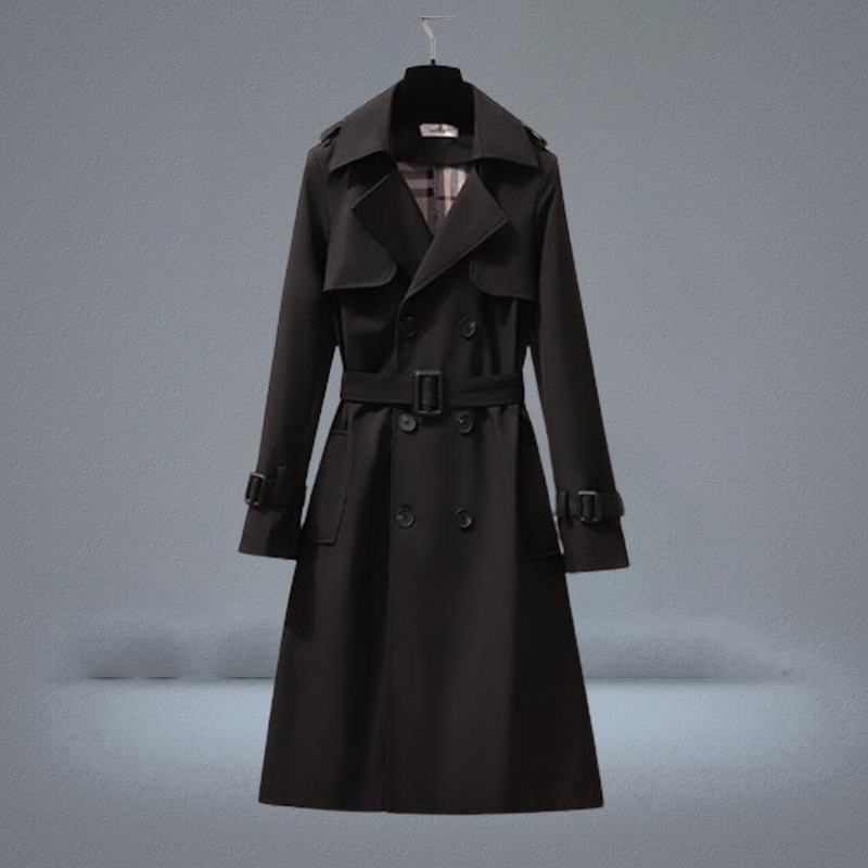 S4XL Autumn Fashion Elegant Belt Coat Women Loose Midlength Windbreaker Female Casual Long