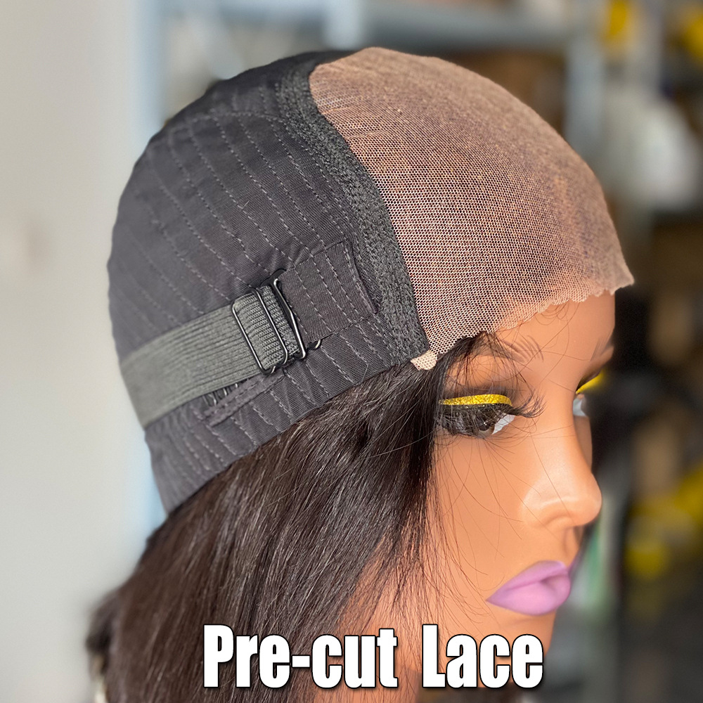 150% Density Real Human Hair Lace Headband Glueless Wig Bone Straight Vietnam Hair 5X5 Natural Black Smooth Straight Wig