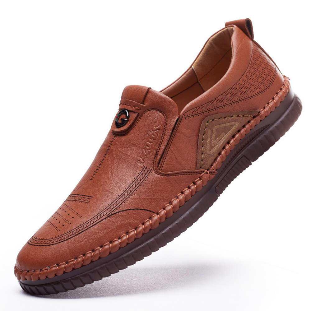 Ddmysports Men S Leather Classic Slip On Flat Summer Casual Shoes Soft Sole Sneakers Moccasin Loafers For New OUTDOOR
