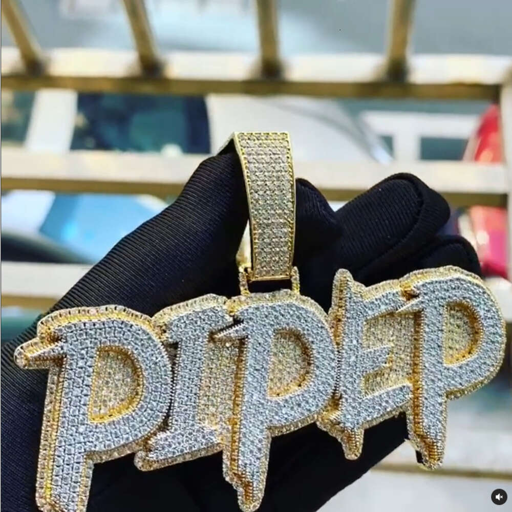 Moissanite Hip Hop Diamond Pendant Jewelry s925 silver Men Letter Name Custom Moissanite Pendant