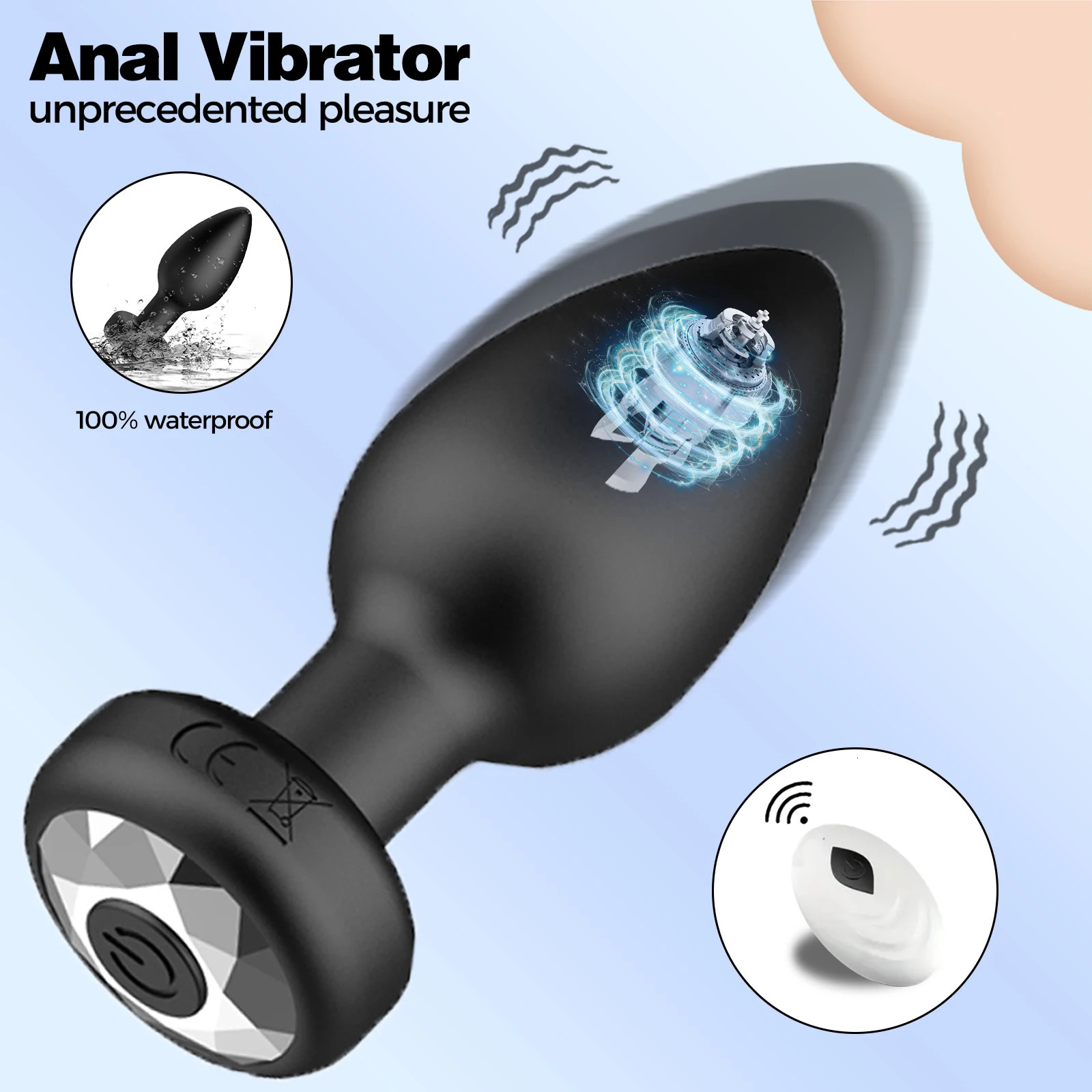 1pc Electric Anal Plug With Remote Control Frequency Conversion Couple Sex Pleasure Device Male Anal Prostate Massager Anal Plug 240603