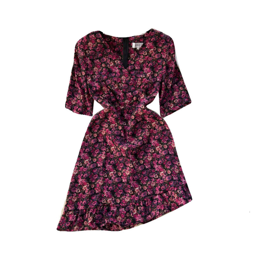 French floral platycodon skirt design with ruffled edges slim fit short style elegant dress new womens spring dress