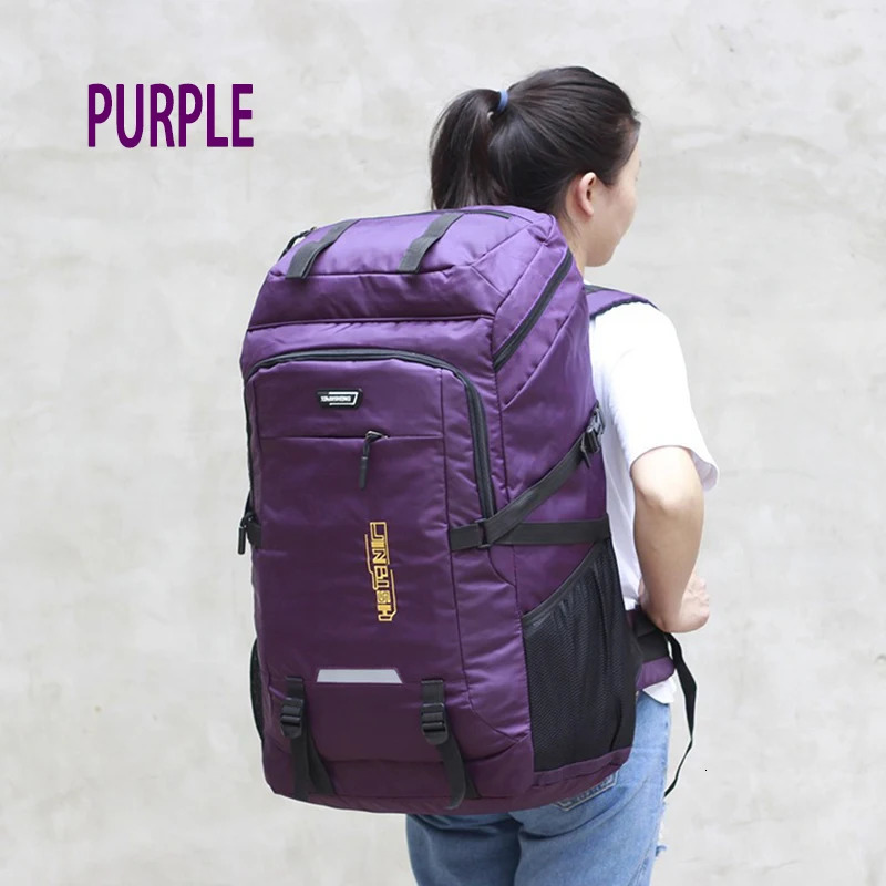 80L Super Large Capacity Outdoor Hiking Mountaineering Bag Mens Travel Luggage Camping Backpack Womens Computer 240520