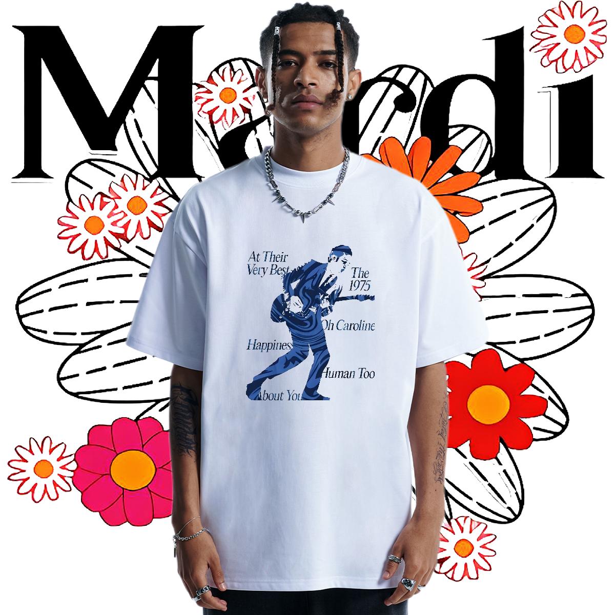 Customized T-Shirts Cartoon Print Men Tops Tees Anime Printing Street Breathable Short Sleeve 5A Tees Shirts
