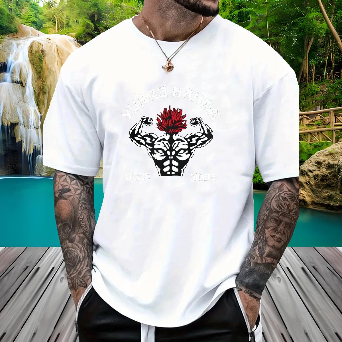 5A T shirt Outdoor Round Neck Short Sleeve Men Tshirts Stylist Cartoon Printing S-3XL Clothings