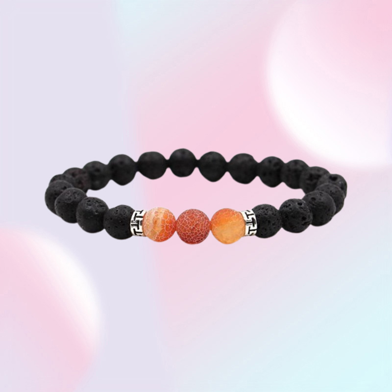 Natural Black Lava Agate Stone Chakra Bracelets Aromatherapy Essential Oil Diffuser Bracelet For Women Men jewelry