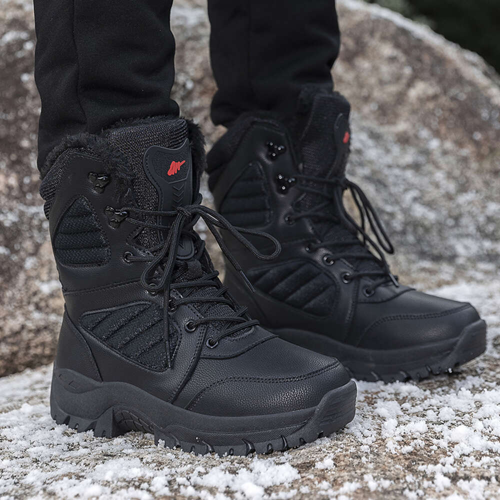 2023 New Winter Men's Plush Warm Outdoor Snow Platform Waterproof Men Military Classic Motorcycle Boots 33c11