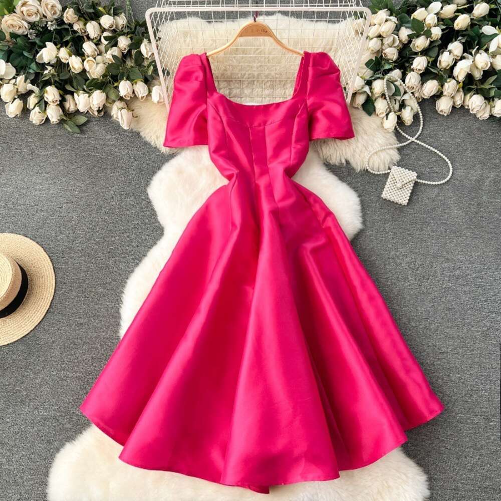 French court style dress high-end light luxury niche three-dimensional A-line large display banquet small dress temperament dress