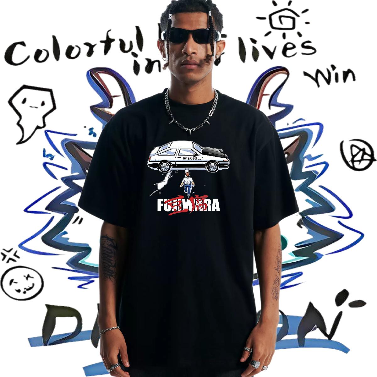 DIY Customized Man T Shirts DIY Anime Men Tees Hip Hop Street 180g Cotton Unisex Tshirts