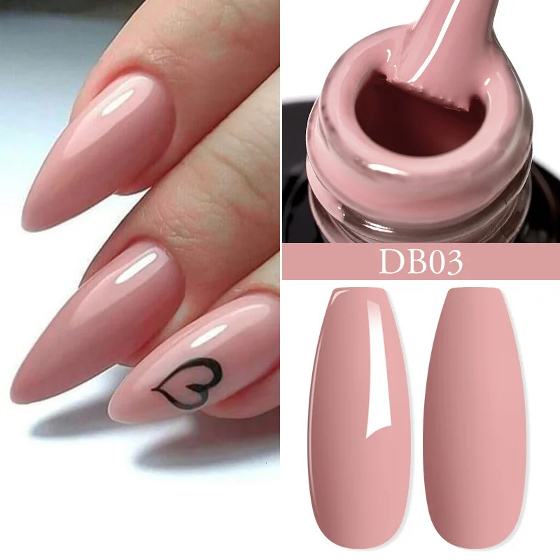 10PCS Nude Gel Nail Polish Set Pink Brown Winter Colors Glitter Semi anent All For Manicure Nails Art UV Gel Varnishes Kit 240603