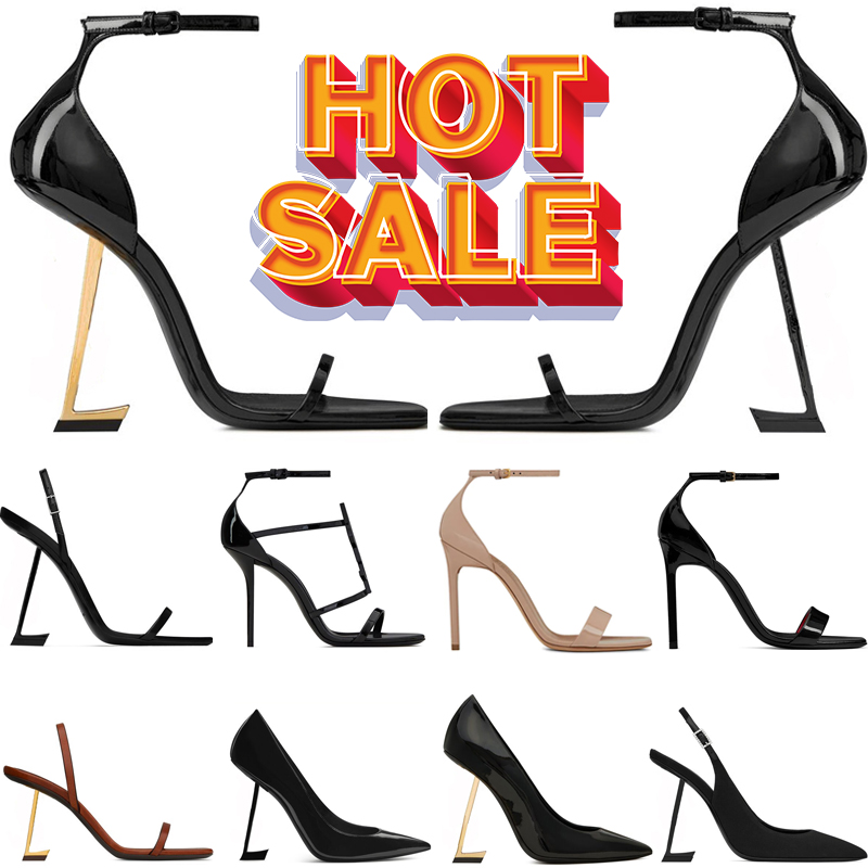 Dress Shoes womens opyum pumps stiletto heel leather open toes Party Wedding black hot red brown Luxurys Designers 8 10 cm with box dust bag size 35-42