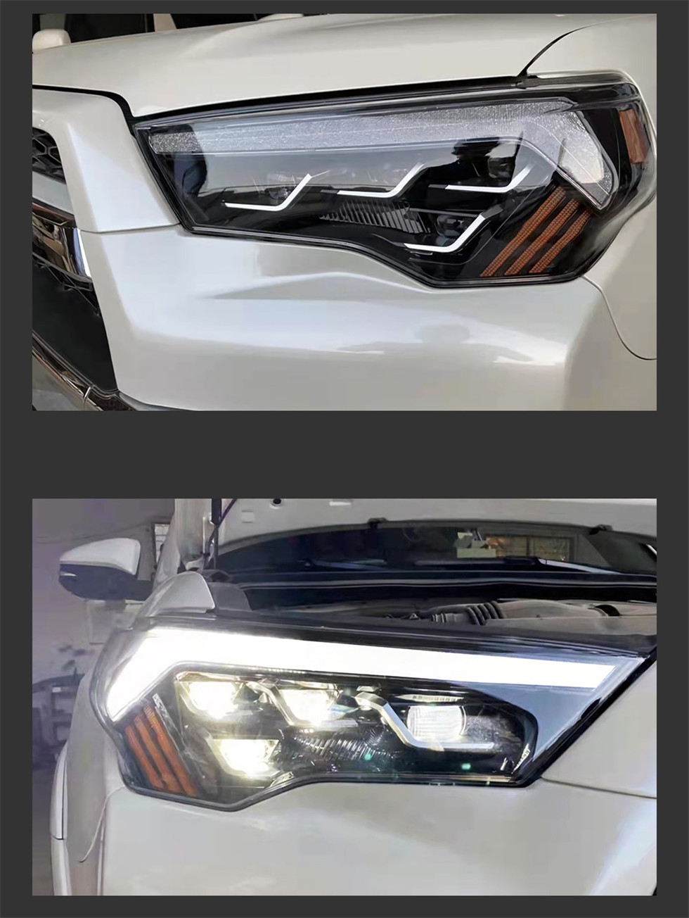 Headlight for Toyota 4 Runner 2014-20 20 LED Lamps Front Signal Headlight Replacement DRL Daytime Light