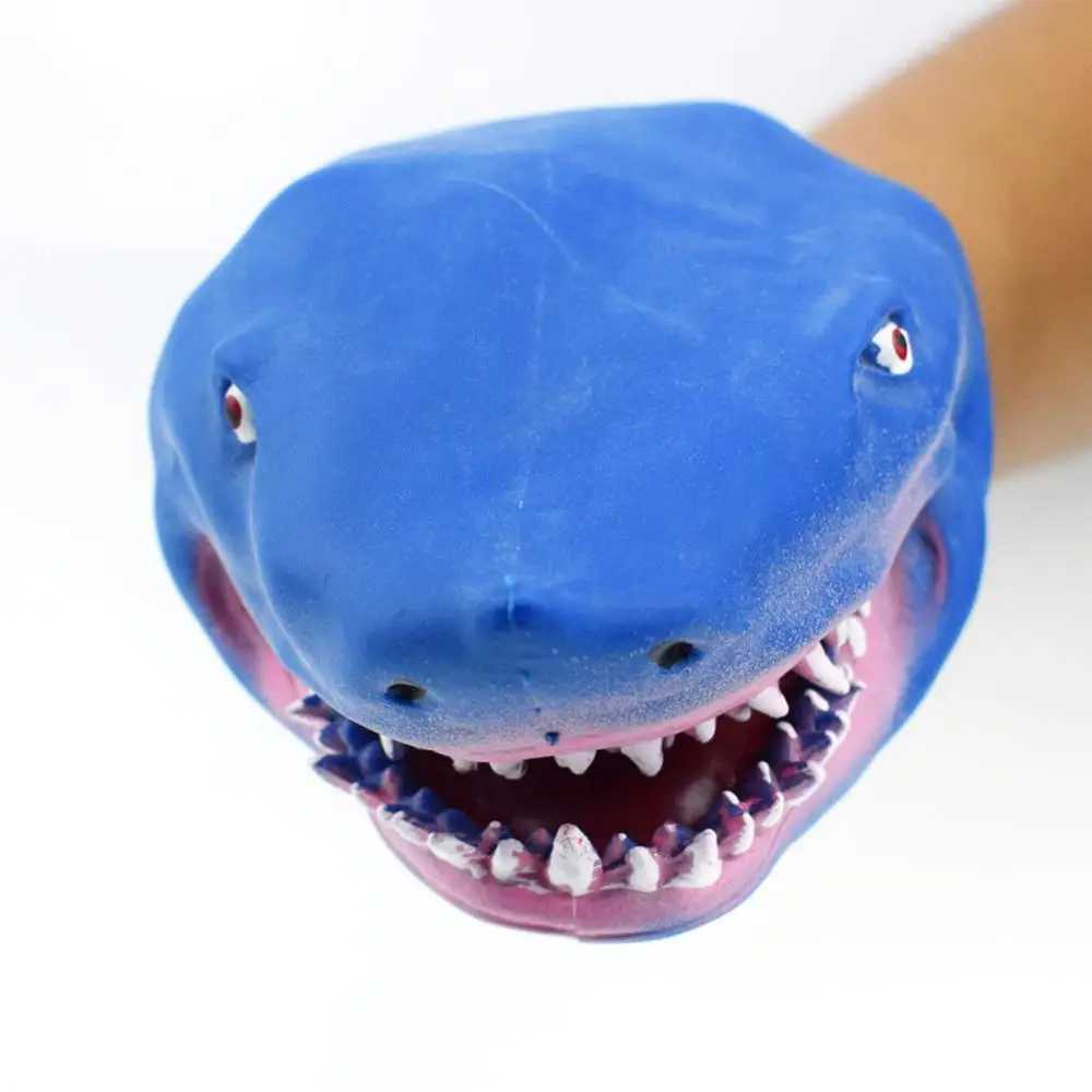 Free shipping Puppets Plush Dolls Shark 2 Color Fading Soft No Falling Skin Friendly isure Puzz Ecotronic Toy 95g Elastic Hand Puppet Tpr WX5.31