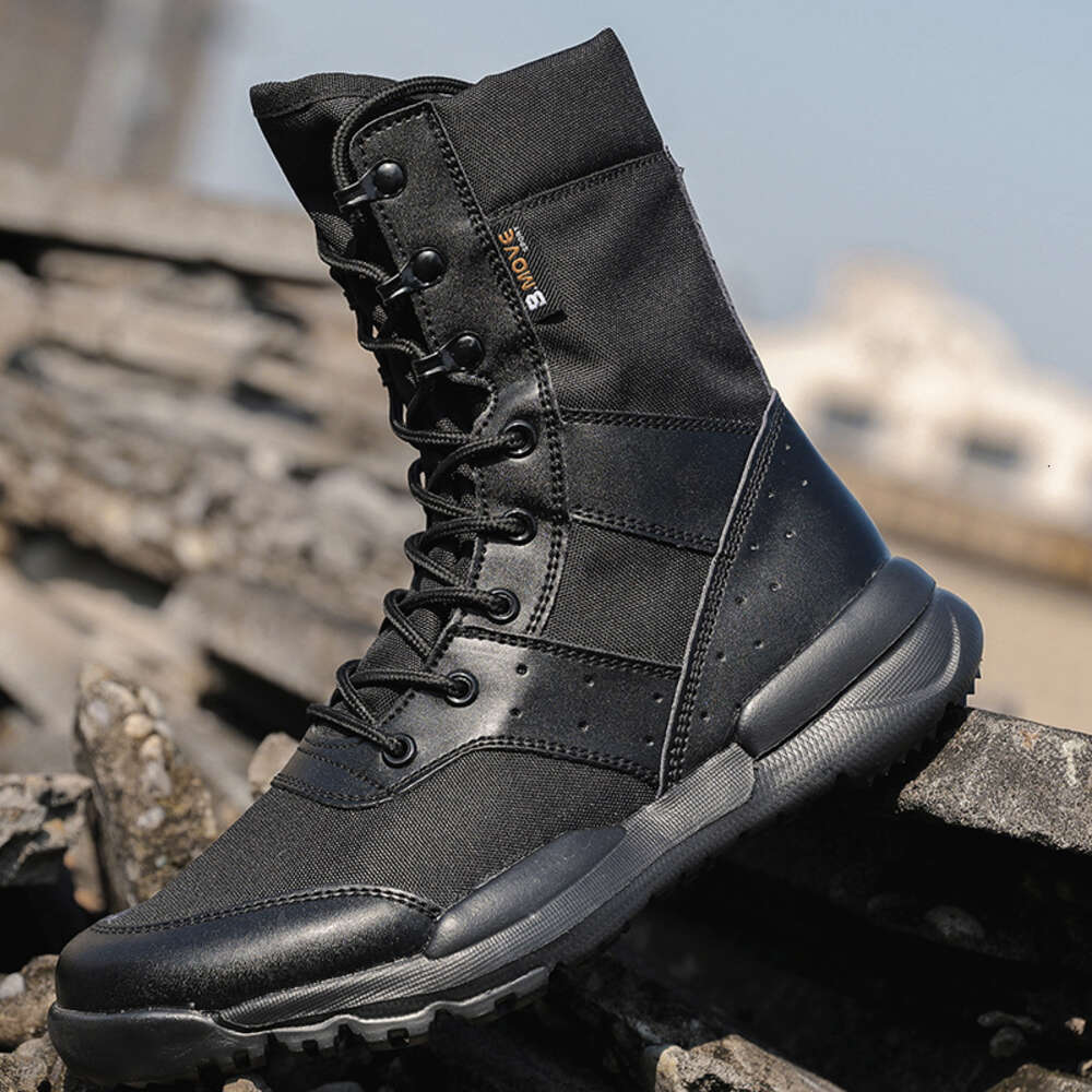 Summer Breathable Desert Hiking Mens High Top Outdoor Climbing Mountaineering Army Shoes Lightweight Tactical Combat Boots