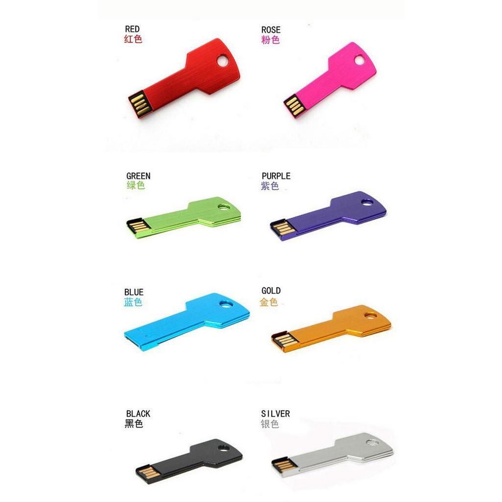 Pen Drive Colorful Metal Key Shape Usb Flash Drive 4GB 8GB 16GB 32GB 64GB 128GB Waterproof Memory Stick Pendrive U Disk