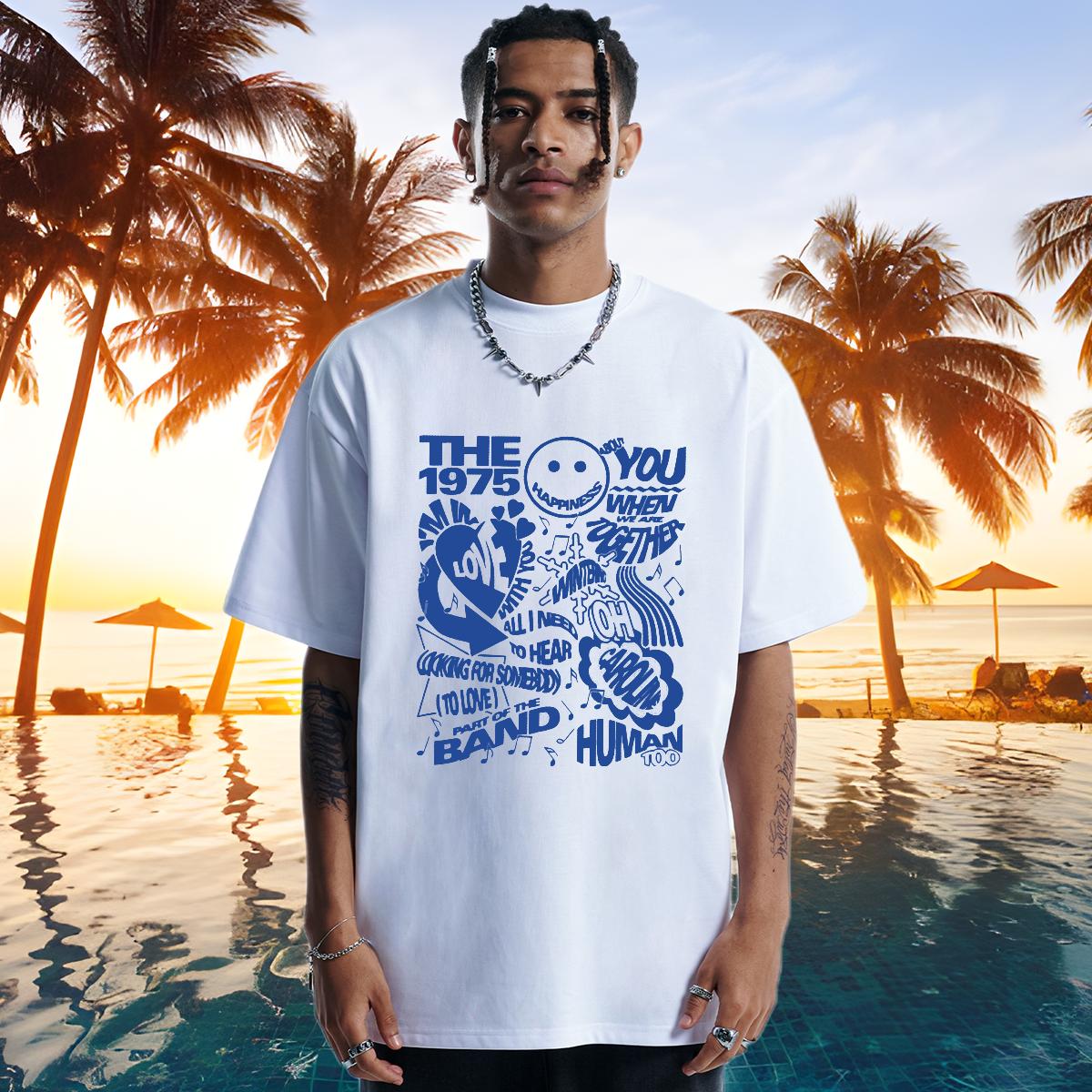 Loose T Shirt For Man Beach 180g Cotton Tshirts 2024 Designer Plus Size Custom Top Tees