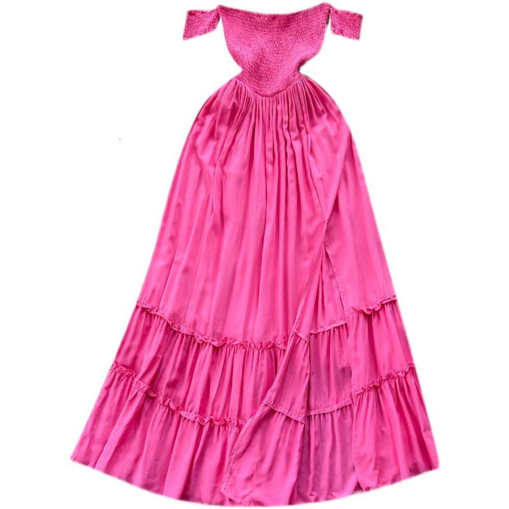 Summer New Beach Vacation Style Long Dress for Womens French One Shoulder Bra Waist Wrapped Slim and Elegant Dress