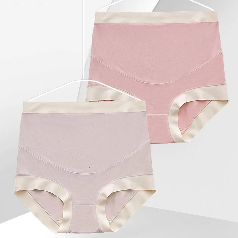 Emotion Moms 2PCS/Lot Pregnant Women Underwear Cotton Panties Hight-waist Briefs Maternity Panties Pregnant Briefs Clothes 240603